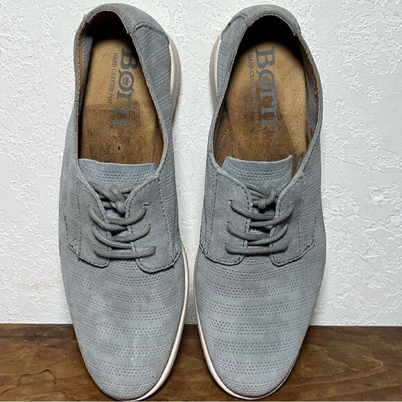 Born Passi Preforated Suede Blue Derby Shoes 7 - Picture 8 of 9